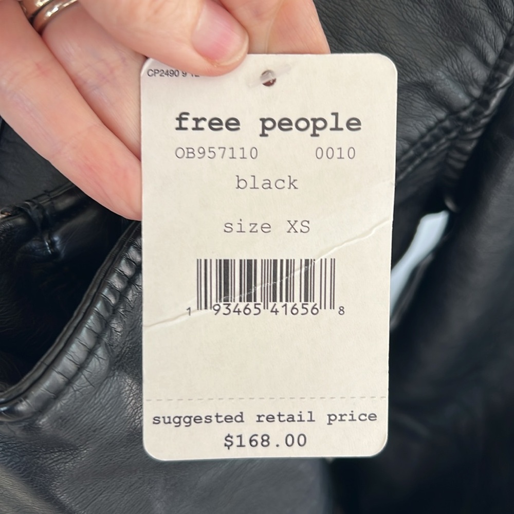 NWT Free People New Dawn Vegan Leather Jacket XS - Picture 5 of 8
